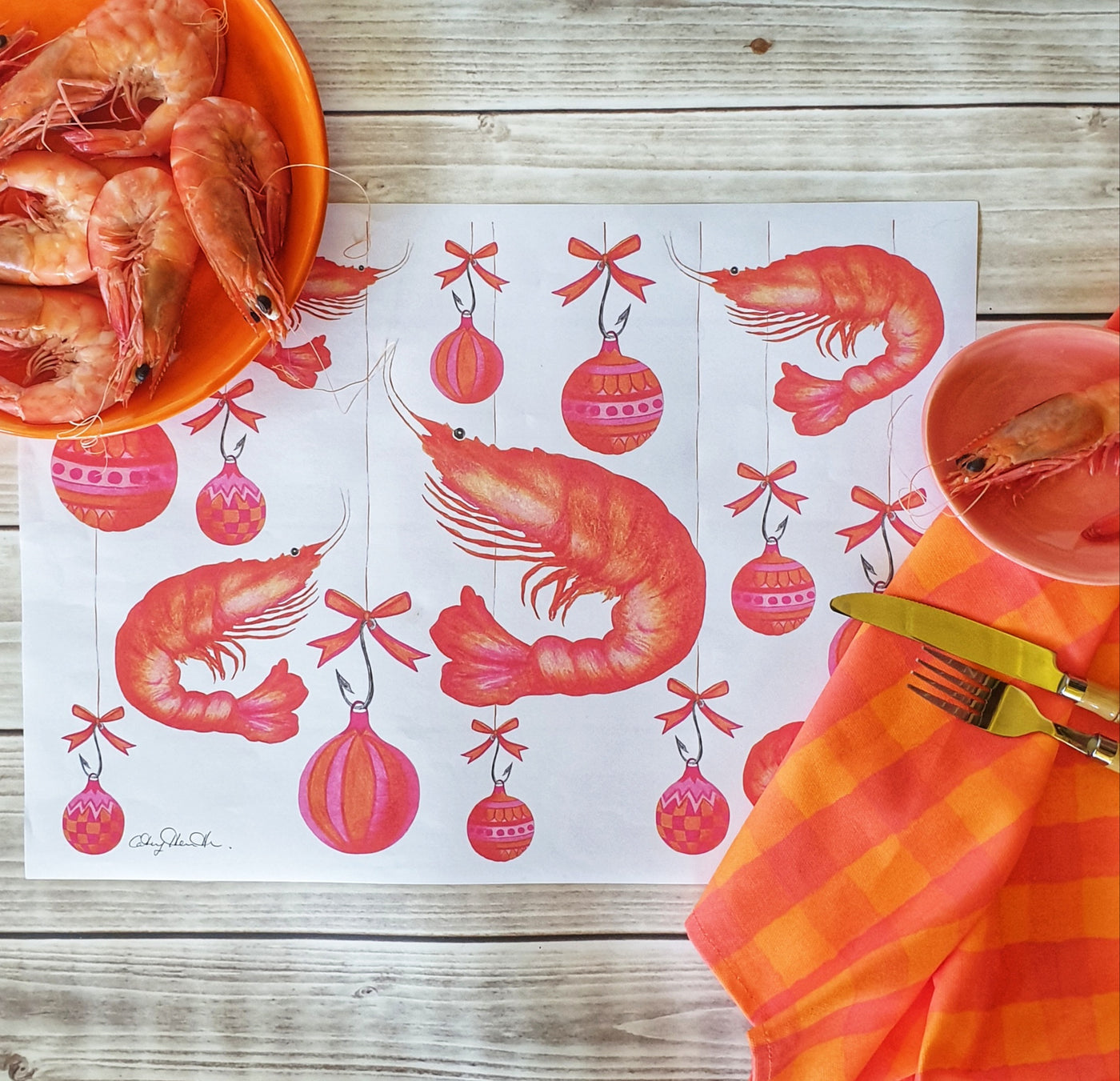 Prawn Christmas Placemats Wholesale