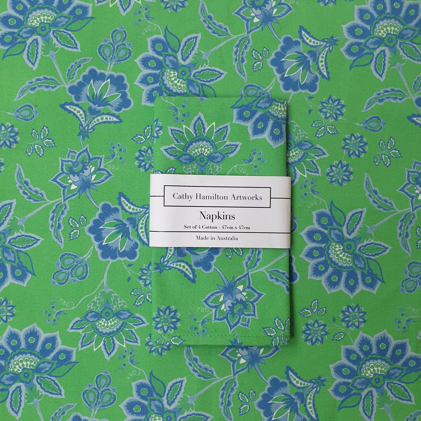 Aurora Napkins - Blue/Green on Green