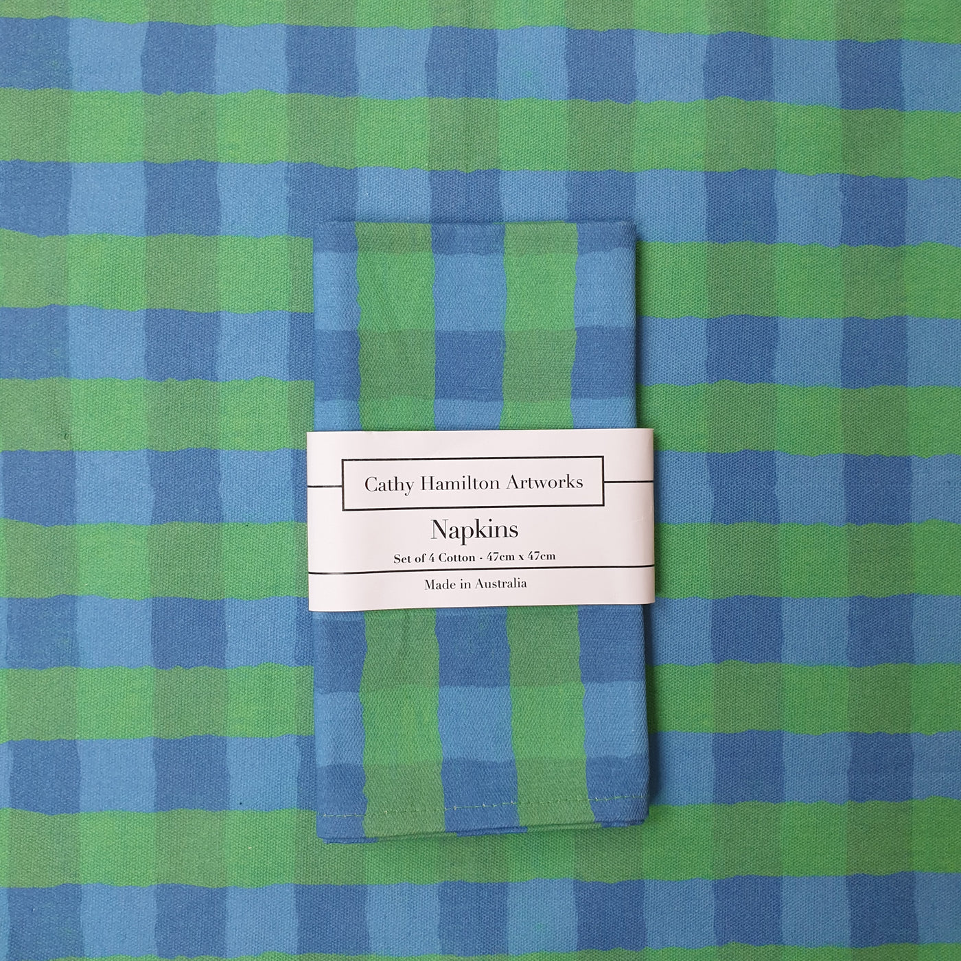 Aurora Napkins - Blue/Green Gingham - Wholesale