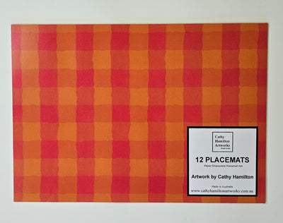 Gingham Placemats - Orange