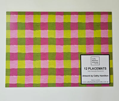 Gingham Placemats - Pink/Green