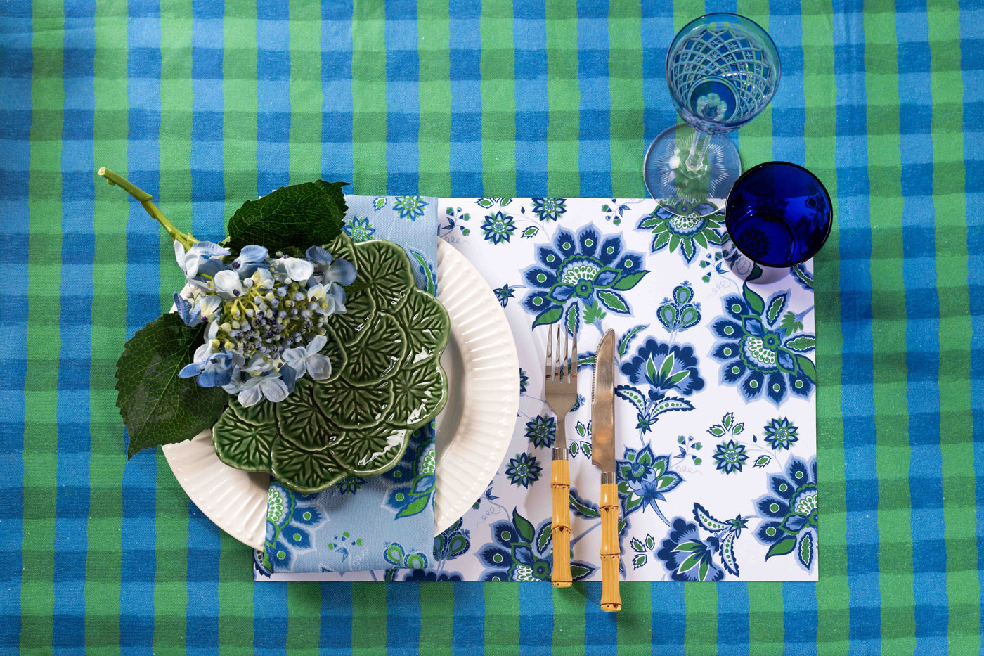 Aurora Placemats - Blue/Green Floral - Wholesale