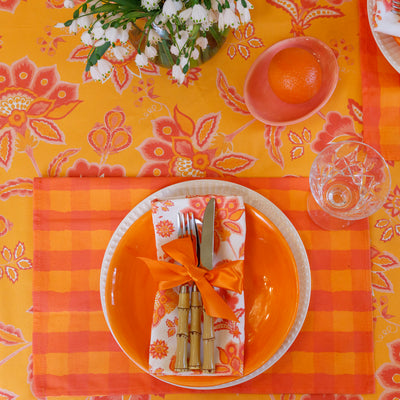 Aurora Napkins - Orange Gingham - Wholesale