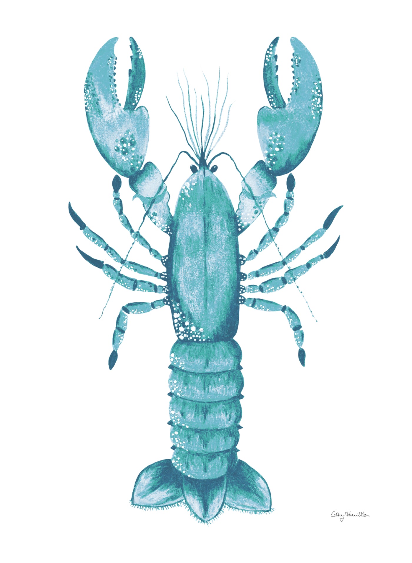 Lobster Tea Towel - Blue/Green