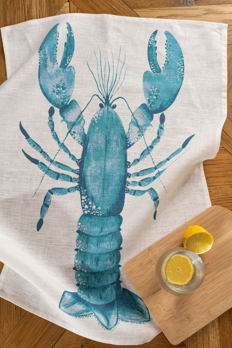 Lobster Tea Towel - Blue/Green