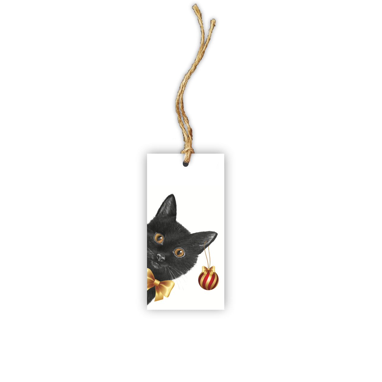 Peeking Cat Christmas Tag