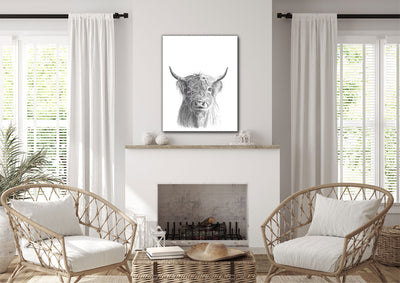 Highland Cow Canvas Art Print